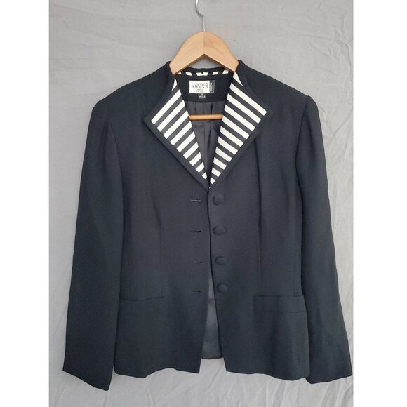 Kasper Blazer with Black and White Stripe Collar - Picture 1 of 6
